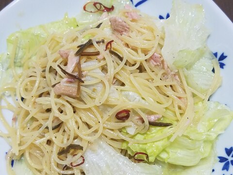 ツナとレタスの冷製パスタ